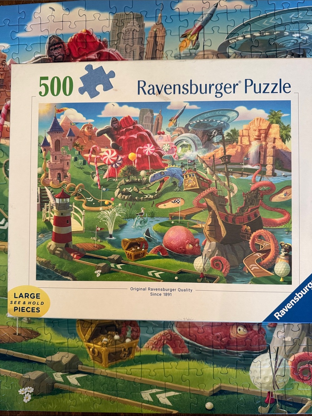 Ravensburger 500 large piece puzzle. Putt putt Paradise